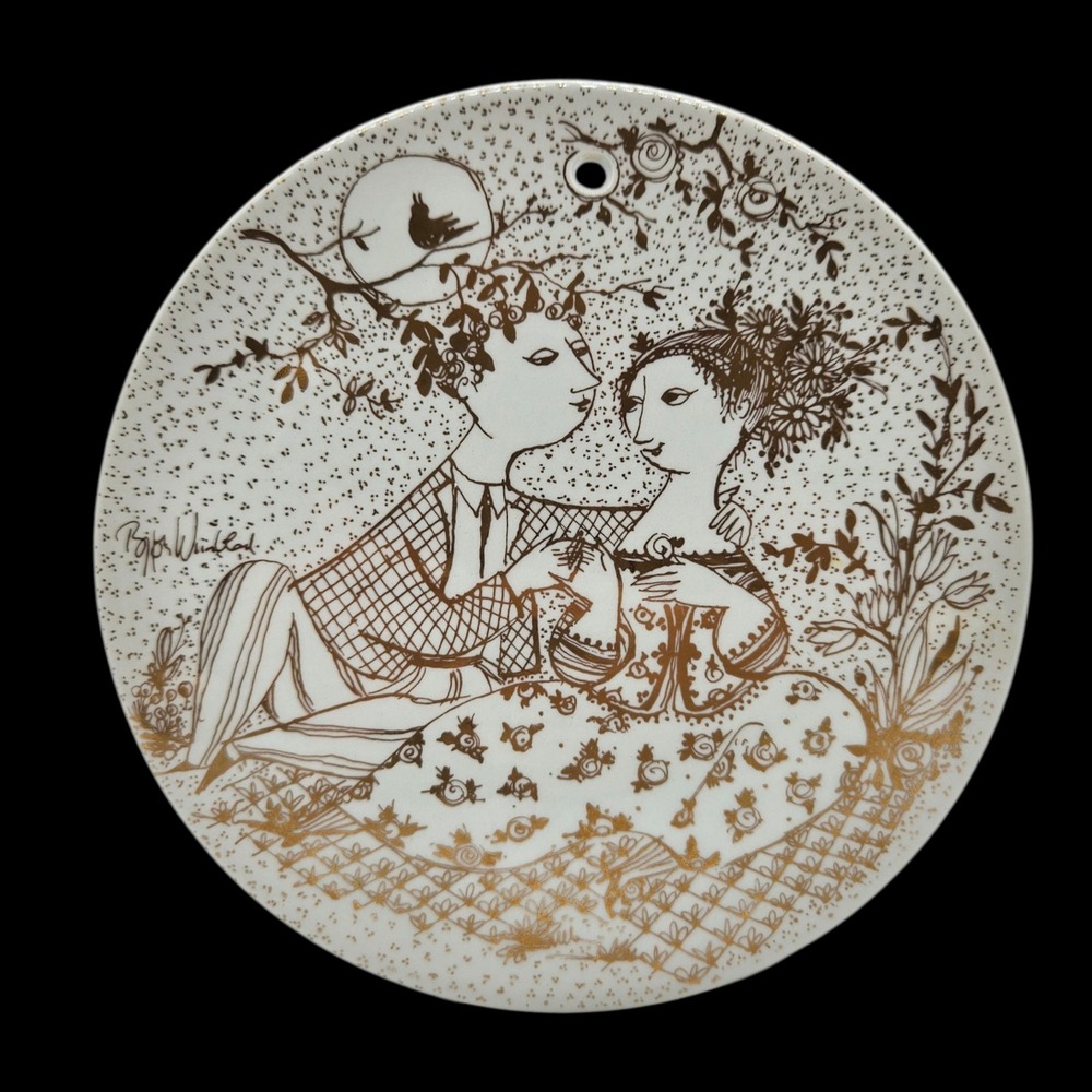 BJORN WIINBLAD May HARMONI Nymolle DENMARK Plate WALL Plaque MCM GOLD Rare Color